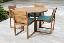 5 pc Venice Teak Armless Dining Set with 48" Round Dining Table