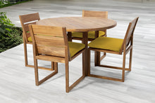 5 pc Venice Teak Armless Dining Set with 48" Round Dining Table