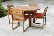 5 pc Venice Teak Armless Dining Set with 48" Round Dining Table