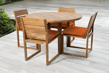 5 pc Venice Teak Armless Dining Set with 48" Round Dining Table