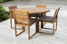 5 pc Venice Teak Armless Dining Set with 48" Round Dining Table