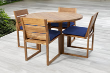5 pc Venice Teak Armless Dining Set with 48" Round Dining Table