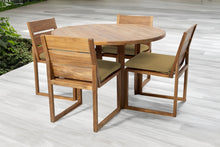 5 pc Venice Teak Armless Dining Set with 48" Round Dining Table