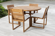5 pc Venice Teak Armless Dining Set with 48" Round Dining Table