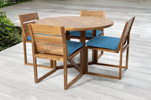 5 pc Venice Teak Armless Dining Set with 48" Round Dining Table