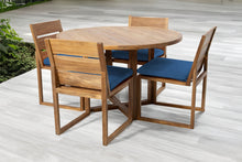 5 pc Venice Teak Armless Dining Set with 48" Round Dining Table