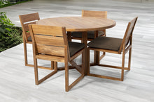 5 pc Venice Teak Armless Dining Set with 48" Round Dining Table