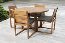 5 pc Venice Teak Armless Dining Set with 48" Round Dining Table