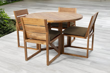 5 pc Venice Teak Armless Dining Set with 48" Round Dining Table