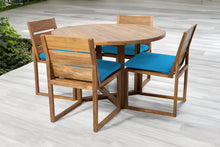 5 pc Venice Teak Armless Dining Set with 48" Round Dining Table