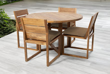 5 pc Venice Teak Armless Dining Set with 48" Round Dining Table