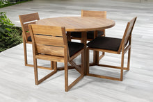 5 pc Venice Teak Armless Dining Set with 48" Round Dining Table