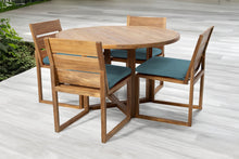 5 pc Venice Teak Armless Dining Set with 48" Round Dining Table