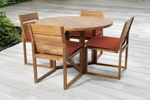 5 pc Venice Teak Armless Dining Set with 48" Round Dining Table