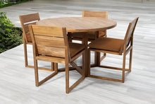 5 pc Venice Teak Armless Dining Set with 48" Round Dining Table