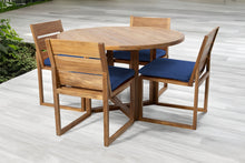 5 pc Venice Teak Armless Dining Set with 48" Round Dining Table