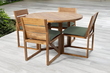 5 pc Venice Teak Armless Dining Set with 48" Round Dining Table