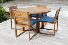 5 pc Venice Teak Armless Dining Set with 48" Round Dining Table