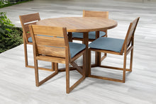 5 pc Venice Teak Armless Dining Set with 48" Round Dining Table