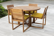 5 pc Venice Teak Armless Dining Set with 48" Round Dining Table