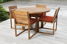 5 pc Venice Teak Armless Dining Set with 48" Round Dining Table