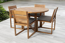 5 pc Venice Teak Armless Dining Set with 48" Round Dining Table
