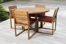 5 pc Venice Teak Armless Dining Set with 48" Round Dining Table