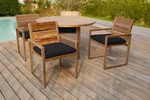 5 pc Venice Teak Arm Dining Set with 48" Round Dining Table