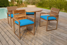 5 pc Venice Teak Arm Dining Set with 48" Round Dining Table