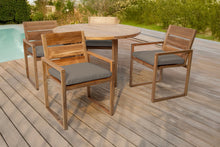 5 pc Venice Teak Arm Dining Set with 48" Round Dining Table