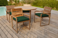 5 pc Venice Teak Arm Dining Set with 48" Round Dining Table