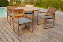 5 pc Venice Teak Arm Dining Set with 48" Round Dining Table