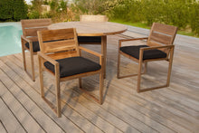 5 pc Venice Teak Arm Dining Set with 48" Round Dining Table