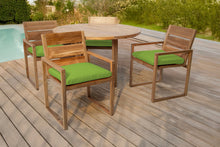 5 pc Venice Teak Arm Dining Set with 48" Round Dining Table