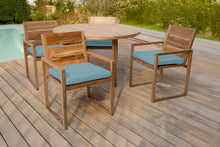 5 pc Venice Teak Arm Dining Set with 48" Round Dining Table