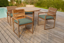 5 pc Venice Teak Arm Dining Set with 48" Round Dining Table