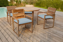 5 pc Venice Teak Arm Dining Set with 48" Round Dining Table