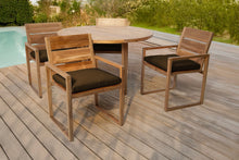 5 pc Venice Teak Arm Dining Set with 48" Round Dining Table