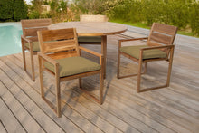 5 pc Venice Teak Arm Dining Set with 48" Round Dining Table