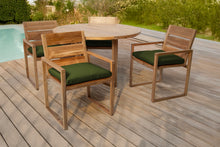 5 pc Venice Teak Arm Dining Set with 48" Round Dining Table