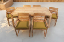 7 pc Venice Teak Arm Dining Set with 72" Rectangular Dining Table