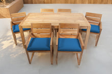 7 pc Venice Teak Arm Dining Set with 72" Rectangular Dining Table