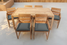 7 pc Venice Teak Arm Dining Set with 72" Rectangular Dining Table
