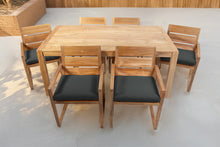 7 pc Venice Teak Arm Dining Set with 72" Rectangular Dining Table