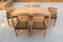 7 pc Venice Teak Arm Dining Set with 72" Rectangular Dining Table