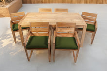 7 pc Venice Teak Arm Dining Set with 72" Rectangular Dining Table