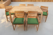 7 pc Venice Teak Arm Dining Set with 72" Rectangular Dining Table