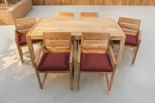 7 pc Venice Teak Arm Dining Set with 72" Rectangular Dining Table