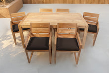 7 pc Venice Teak Arm Dining Set with 72" Rectangular Dining Table