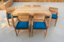 7 pc Venice Teak Arm Dining Set with 72" Rectangular Dining Table